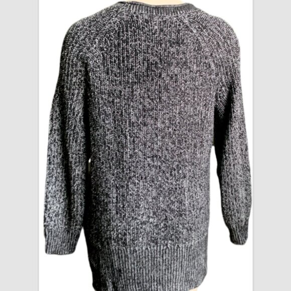 NWT Ellen Tracy Roll Neck Pullover Sweater Side Slits Sz S Black Marl #19N - Picture 5 of 8